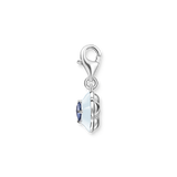 Charm-Anhänger Blume mit blauem Stein Silber - PERDONA