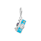 Charm-Anhänger türkise Retro Kamera Silber - PERDONA