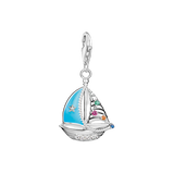 Charm-Anhänger türkises Segelboot Silber - PERDONA