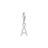 A-Z Charm-Anhänger Buchstabe sibler mit weißen Steinen - PERDONA