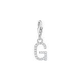 A-Z Charm-Anhänger Buchstabe sibler mit weißen Steinen - PERDONA