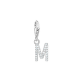 A-Z Charm-Anhänger Buchstabe sibler mit weißen Steinen - PERDONA