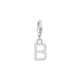 A-Z Charm-Anhänger Buchstabe sibler mit weißen Steinen - PERDONA