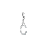 A-Z Charm-Anhänger Buchstabe sibler mit weißen Steinen - PERDONA