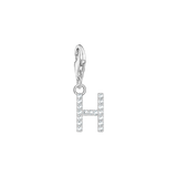 A-Z Charm-Anhänger Buchstabe sibler mit weißen Steinen - PERDONA