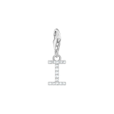 A-Z Charm-Anhänger Buchstabe sibler mit weißen Steinen - PERDONA