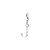 A-Z Charm-Anhänger Buchstabe sibler mit weißen Steinen - PERDONA