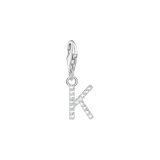 A-Z Charm-Anhänger Buchstabe sibler mit weißen Steinen - PERDONA