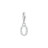 A-Z Charm-Anhänger Buchstabe sibler mit weißen Steinen - PERDONA