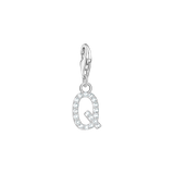 A-Z Charm-Anhänger Buchstabe sibler mit weißen Steinen - PERDONA