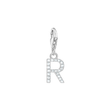 A-Z Charm-Anhänger Buchstabe sibler mit weißen Steinen - PERDONA