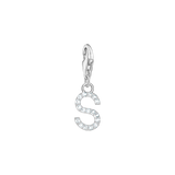 A-Z Charm-Anhänger Buchstabe sibler mit weißen Steinen - PERDONA