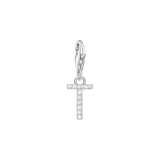 A-Z Charm-Anhänger Buchstabe sibler mit weißen Steinen - PERDONA