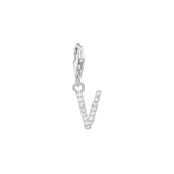 A-Z Charm-Anhänger Buchstabe sibler mit weißen Steinen - PERDONA