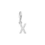 A-Z Charm-Anhänger Buchstabe sibler mit weißen Steinen - PERDONA