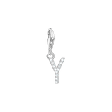A-Z Charm-Anhänger Buchstabe sibler mit weißen Steinen - PERDONA