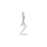A-Z Charm-Anhänger Buchstabe sibler mit weißen Steinen - PERDONA
