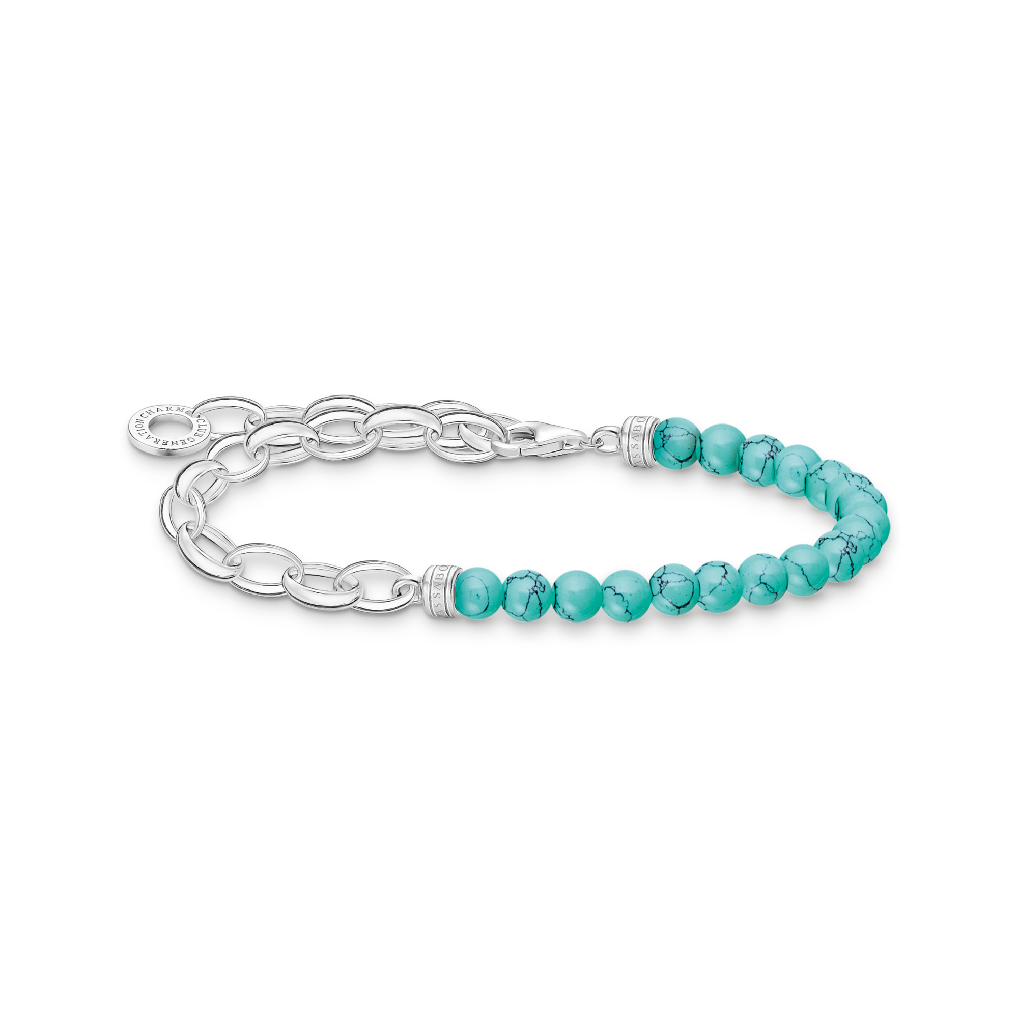 Charm-Armband mit türkisen Beads - PERDONA