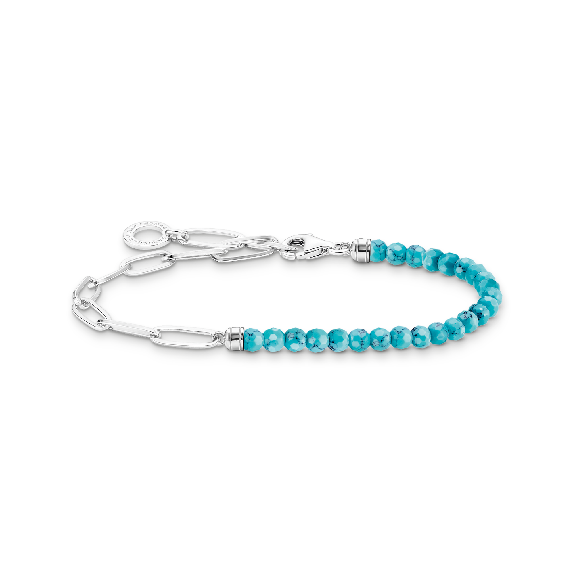 Charm-Armband mit türkisen Beads - PERDONA