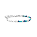 Charm-Armband mit blauen Beads, weißen Perlen - PERDONA